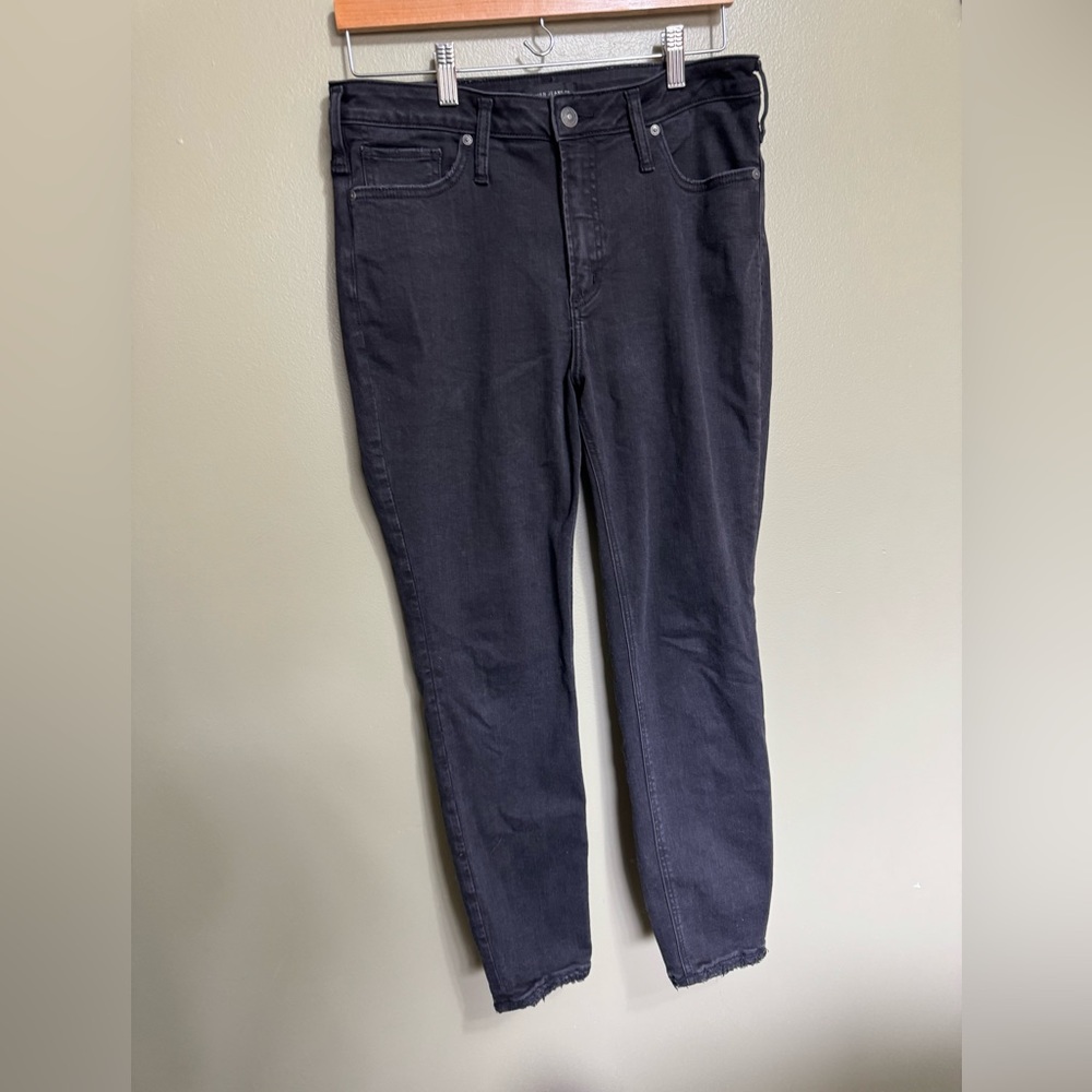 Silver Black Denim Jeans, Size 30‎
